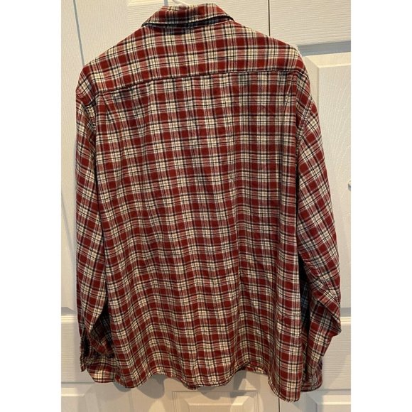 Wrangler Men's Shirt 2XL FLANNEL, Red plaid Long Sleeve button pockets - Picture 3 of 5